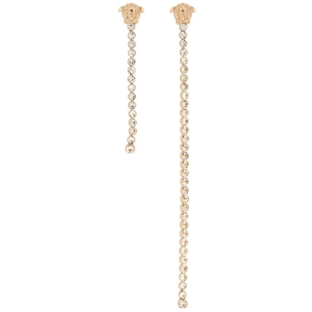 VERSACE
Gold Asymmetric Medusa Crystal Drop Stud Earrings - Picture 3 of 14